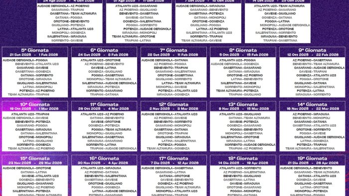 serie c ecco il calendario di cavese sorrento casertana e giugliano