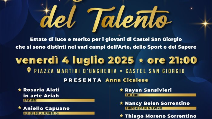 castel san giorgio evento per i giovani che si sono distinti nei campi dell arte