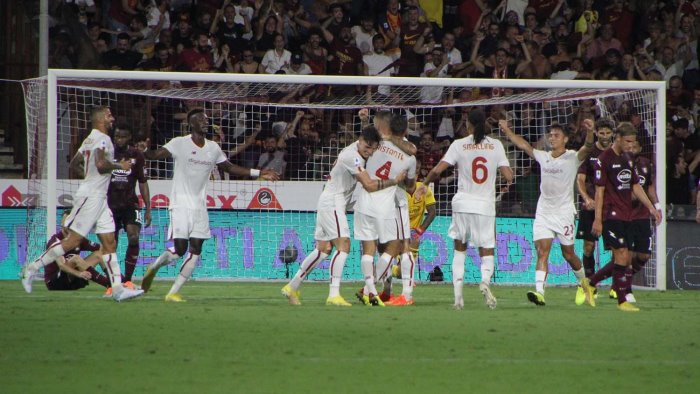salernitana roma 0 1 cristante gela l arechi granata ko a testa alta