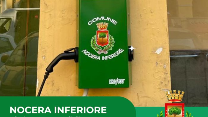 nocera inferiore ecosostenibile una colonnina per ricaricare auto elettriche