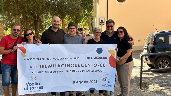 voglia di sorrisi donazione ai silenziosi operai della croce di valleluogo