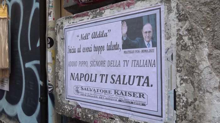 napoli rende omaggio a pippo baudo i manifesti nel centro storico