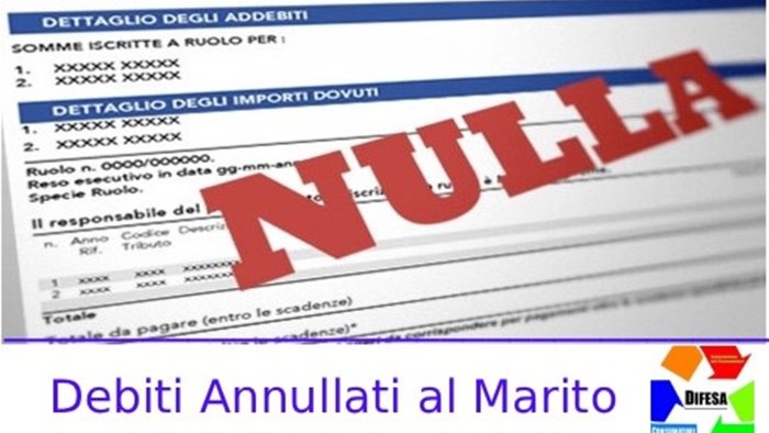 cartelle nulle e debiti cancellati anche con la notifica alla moglie convivente