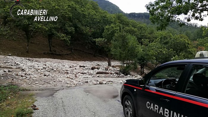 violento temporale in alta irpinia frana tra bagnoli e acerno