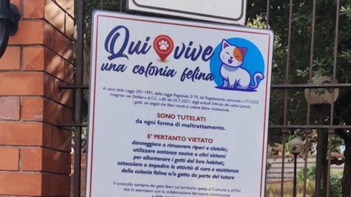 nocera superiore istallata cartellonistica per le colonie feline
