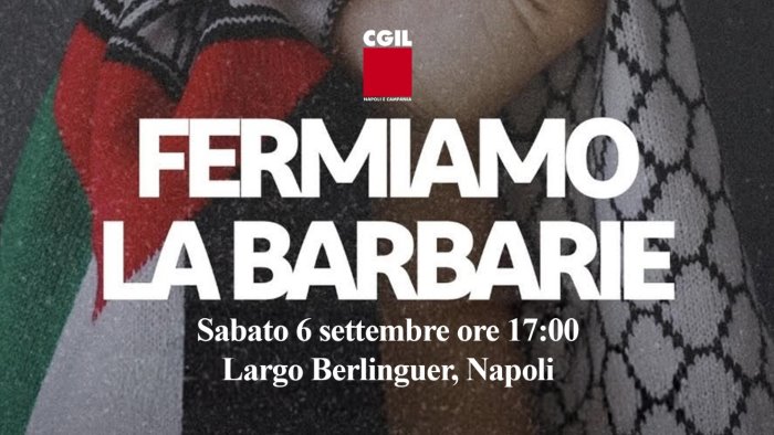 gaza manifestazione della cgil per chiedere lo stop al genocidio
