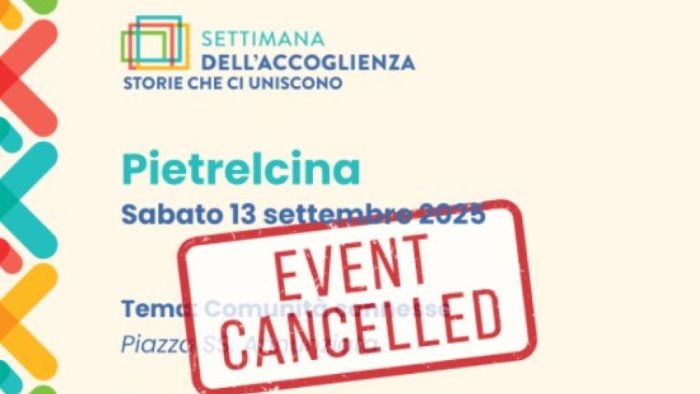 annullata la serata comunita connesse di sabato 13 settembre a pietrelcina