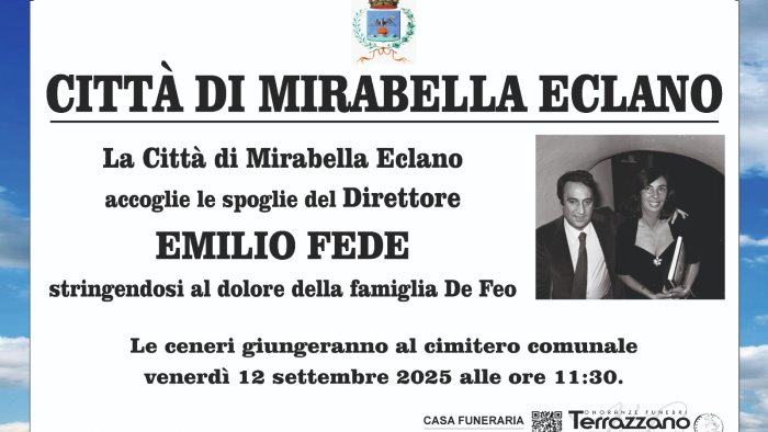 emilio fede ceneri trasferite a mirabella sui social tante polemiche ingiuste
