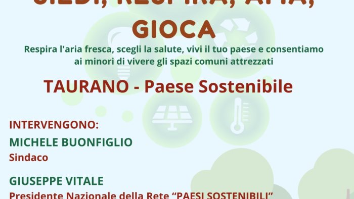 taurano paese sostenibile con siedi respira ama