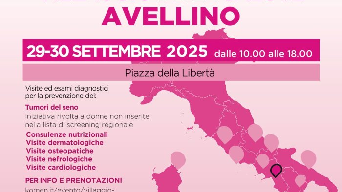 avellino in piazza della liberta arriva il villaggio della salute komen