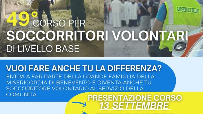 misericordia di benevento al via nuovo corso di primo soccorso
