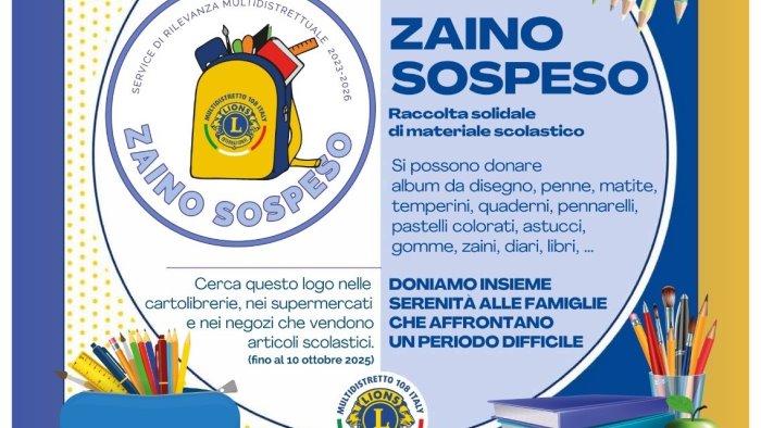 lions ariano torna l iniziativa nazionale zaino sospeso